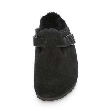 BIRKENSTOCK New Unisex Boston Fur Clog Black Suede 40 R