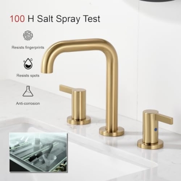 RKF Brushed Gold Bathroom Faucet with Drain for Sink