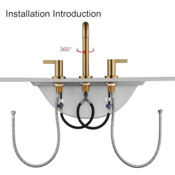 RKF Brushed Gold Bathroom Faucet with Drain for Sink