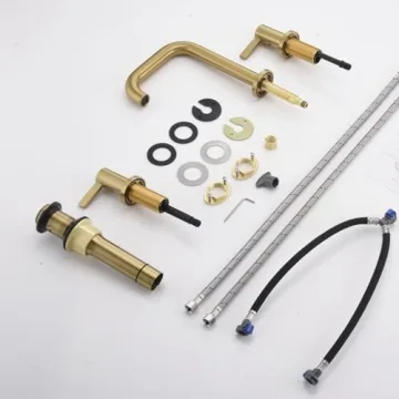 RKF Brushed Gold Bathroom Faucet with Drain for Sink