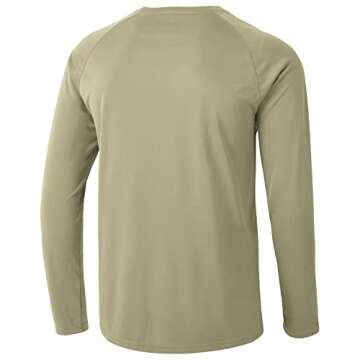 TBMPOY Men's Long Sleeve Sun Protection Hiking Shirt - Lightweight UPF 50+ Fishing & Sports Khaki XL