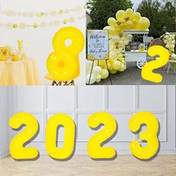 40 Inch Jumbo Yellow Number 6 Balloon for Celebrations