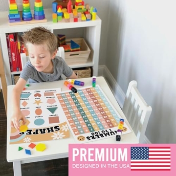 Hadley Designs 16 Retro Kids Educational Posters For Toddlers 1-3 - Learning Charts, Pre K Learning Posters For Toddlers 1-3, Alphabet Poster For Toddlers, Teacher Posters For Classroom Posters