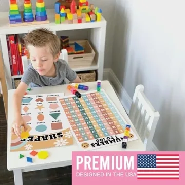 Hadley Designs 16 Retro Kids Educational Posters For Toddlers 1-3 - Learning Charts, Pre K Learning Posters For Toddlers 1-3, Alphabet Poster For Toddlers, Teacher Posters For Classroom Posters