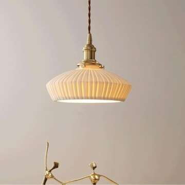 Stylish Modern Ceramic Pendant Light with Brass Accents for Home Decor