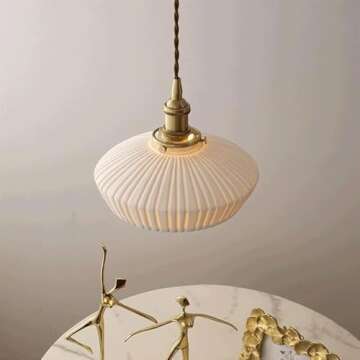 Elegant Modern Ceramic Pendant Light with Brass Accents