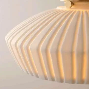 Elegant Modern Ceramic Pendant Light with Brass Accents