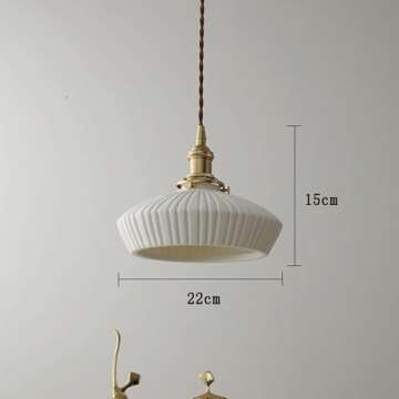 Elegant Modern Ceramic Pendant Light with Brass Accents