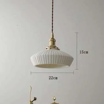 Elegant Modern Ceramic Pendant Light with Brass Accents