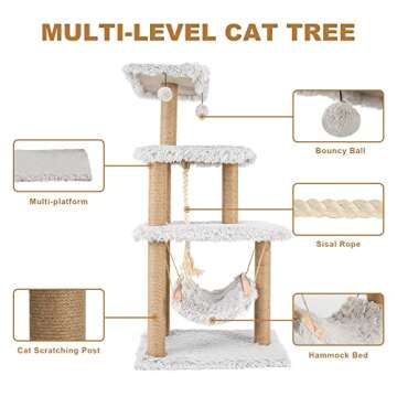 Lahas Cat Tree 45 Inch Multi-Level Indoor Cat Furniture