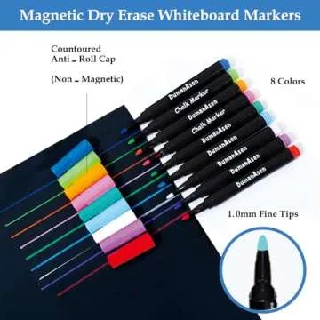 Magnetic Menu Board for Fridge, LiebHome Dry Erase Weekly Menu Planner/Family Calendar 16" x 12" with Grocery List and Notes (Black with 8 Markers)