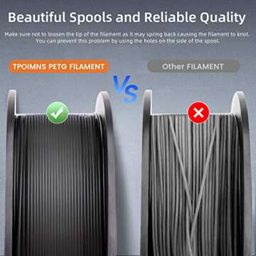 TPOIMNS 3D Printer PETG Filament for Durability and Quality