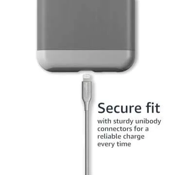 Amazon Basics BS USB-A to Lightning Cable Cord, MFi Certified Charger for Apple iPhone, iPad, Gray, 3-Ft