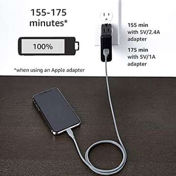 Amazon Basics BS USB-A to Lightning Cable Cord, MFi Certified Charger for Apple iPhone, iPad, Gray, 3-Ft