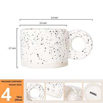 CREATIVELAND Ceramic Coffee Mugs Set Unique Design Durable