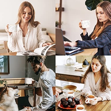 CREATIVELAND Ceramic Coffee Mugs Set Unique Design Durable