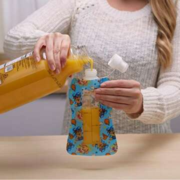 Baby Brezza 4 Piece Paw Patrol Reusable Drink Pouches, Blue