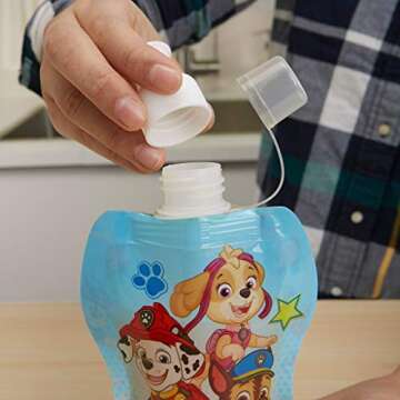Baby Brezza 4 Piece Paw Patrol Reusable Drink Pouches, Blue