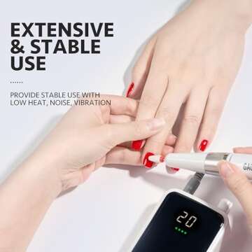 GAOY Rechargeable Cordless Nail Drill for Beginners, Electric Nail File with 12 Drill Bits and Sandi...