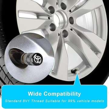 BFIVEANTE Corrosion-Resistant Tire Valve Stem Caps for Toyota