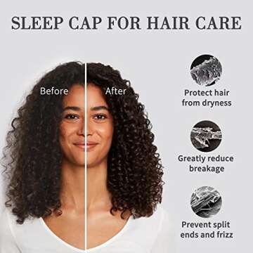 Fittia Satin Hair Bonnet for Sleeping, Silky No Frizzy for Curls Care, Adjustable Strap for Non-Slip...