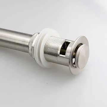 Elegant Brushed Nickel Bathroom Pop Up Sink Drain