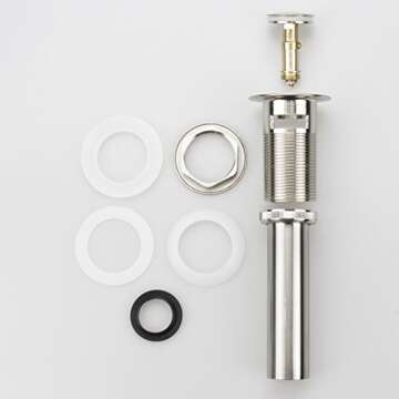 Elegant Brushed Nickel Bathroom Pop Up Sink Drain