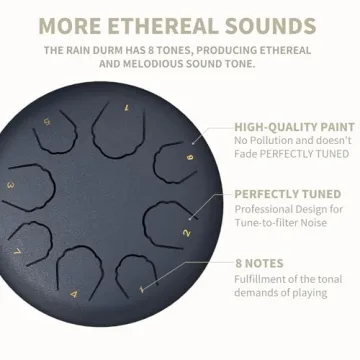 Navy Blue Steel Tongue Drum - 8 Notes