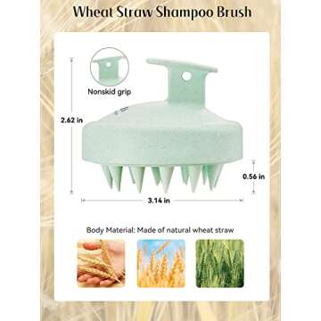 HEETA Shampoo Scalp Brush Massager Hair Growth, Soft Silicone Bristles to Remove Dandruff, Scalp Scr...