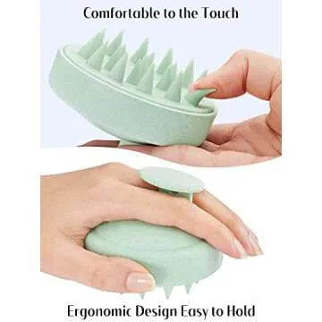 HEETA Shampoo Scalp Brush Massager Hair Growth, Soft Silicone Bristles to Remove Dandruff, Scalp Scrubber for Hair Care Relax Scalp, Brush for Wet Dry Hair, Upgraded Material, Green