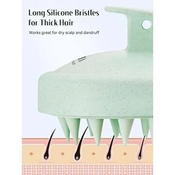 HEETA Shampoo Scalp Brush Massager Hair Growth, Soft Silicone Bristles to Remove Dandruff, Scalp Scrubber for Hair Care Relax Scalp, Brush for Wet Dry Hair, Upgraded Material, Green