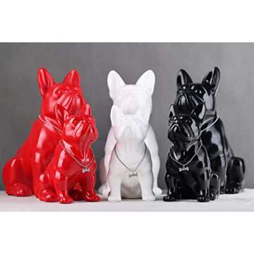 WUBIANJIE French Bulldog Statue Sitting Ceramic Dog Animal Statue Decorative Dog Sculpture for Garden or Home Decor Decorative Living Room Kitchen Bedroom Entrance Bathroom Cabinet (8.6 in, Black)