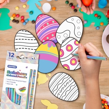 ECOTREE Rainbow Colored Pencils - 12 Pack for Kids Art