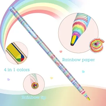 ECOTREE Rainbow Colored Pencils - 12 Pack for Kids Art