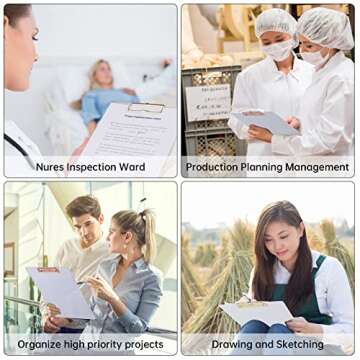 Moocci Thick Acrylic Clear Clipboards Cute Transparent Letter Size Clipboard with Strong Clip Hidden Hanging Hole for A4 Paper, Drawing, Office, Teacher, Warehouse, Event, 2PC (Gold + Rose Gold)