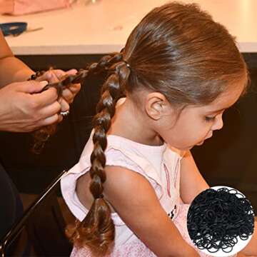 1000 Pack Elastic Hair Ties with Hair Styling Tools