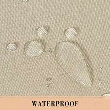 BONZER Waterproof Outdoor Curtains for Patio Porch Pergola Cabana, Weatherproof Wide Tab Top Outdoor Curtains for Gazebo, Deck, 1 Panel, 100x84 Inch, Beige