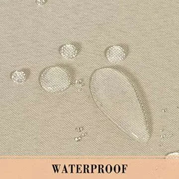 BONZER Waterproof Outdoor Curtains for Patio Porch Pergola Cabana, Weatherproof Wide Tab Top Outdoor Curtains for Gazebo, Deck, 1 Panel, 100x84 Inch, Beige