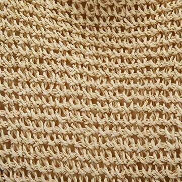 Summer Casual Straw Tote Bag Large Capacity Woven Shoulder Handbag for Summer Beach Vocation (B-Beige)