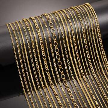 Blulu 24-Piece DIY Necklace Chain Set for Jewelry Making