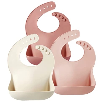 PandaEar Soft Silicone Bibs for Toddlers - Adjustable & Waterproof