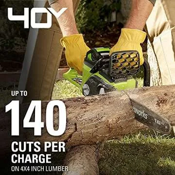 Greenworks 40V 16" Brushless Cordless Chainsaw, 4.0Ah Battery and Charger Included