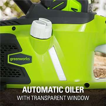 Greenworks 40V 16" Brushless Cordless Chainsaw, 4.0Ah Battery and Charger Included