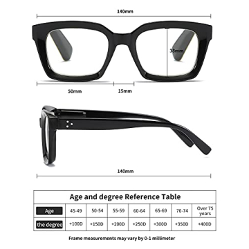 ZXYOO Oversized Square Reading Glasses Set for Women