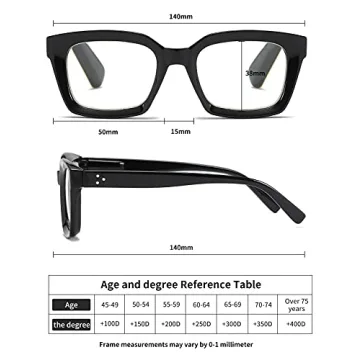 ZXYOO Oversized Square Reading Glasses Set for Women