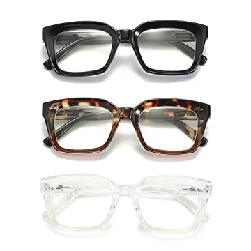 ZXYOO Oversized Square Reading Glasses Set for Women