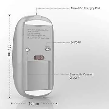 Rechargeable Bluetooth Mouse Wireless Bluetooth Mouse for iPad pro iPad Air Mac MacBook Pro MacBook ...