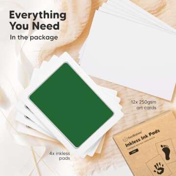 4-Pack Inkless Hand and Footprint Kit - Ink Pad for Baby Hand and Footprints - Dog Paw Print Kit,Dog Nose Print Kit - Baby Footprint Kit, Clean Touch Baby Foot Printing Kit,Handprint Kit (Midnights,L)