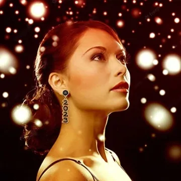 New Year’s Eve Earrings Rhinestone Beaded NYE Earrings for Women Delicate Holiday Earrings Festive Party Accessory Jewelry Gifts (2023)