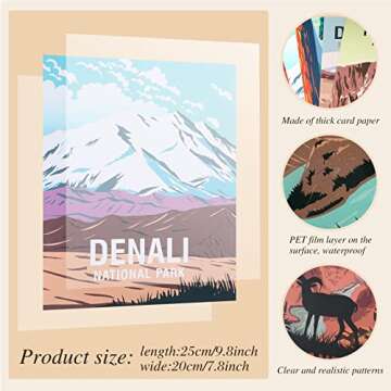 Gersoniel 16 Pieces National Park Posters Vintage of 16 Travel Prints Wall Art Abstract Wall Art and...